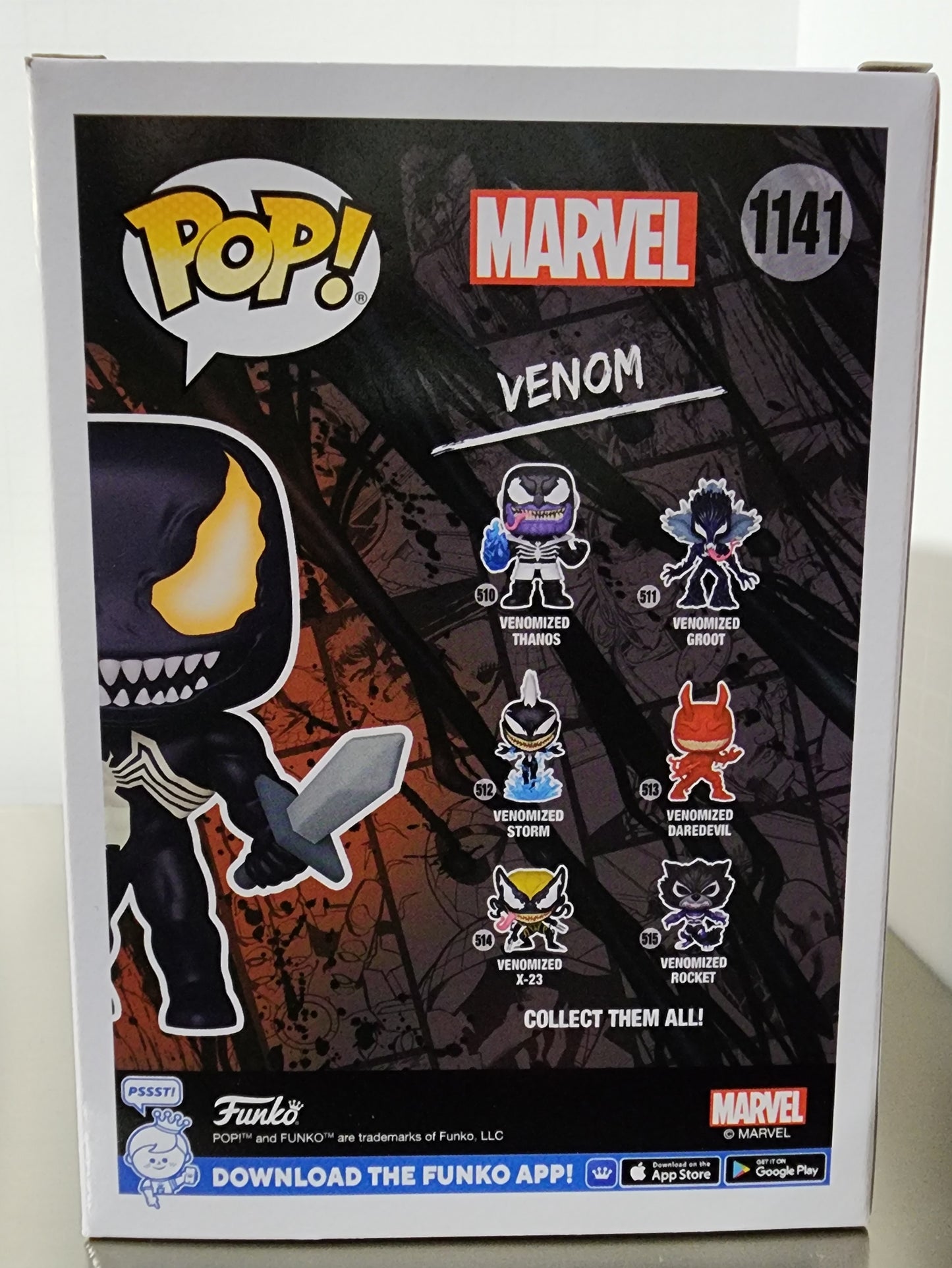 MARVEL VENOM 1141 Funko POP - GLOWS IN THE DARK- FUNKO EXCLUSIVE